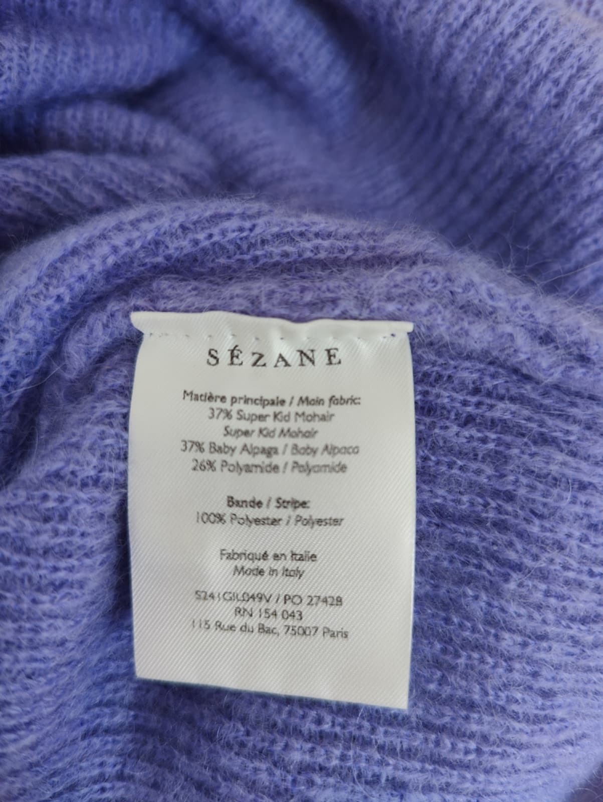 Gilet Sézane en mohair violet – Taille M — photo 6