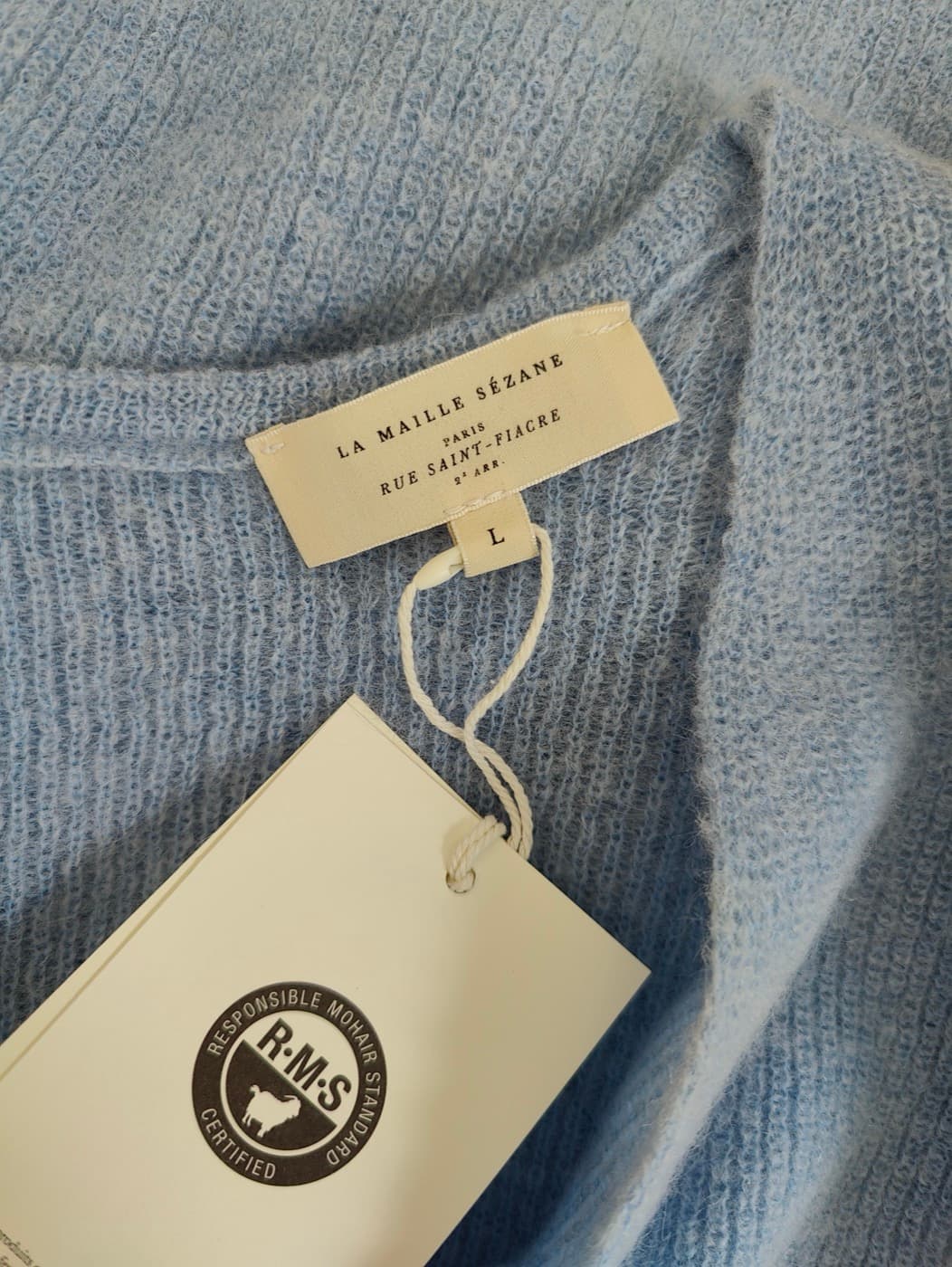 Gilet Sézane en mohair bleu ciel – Taille L — photo 5