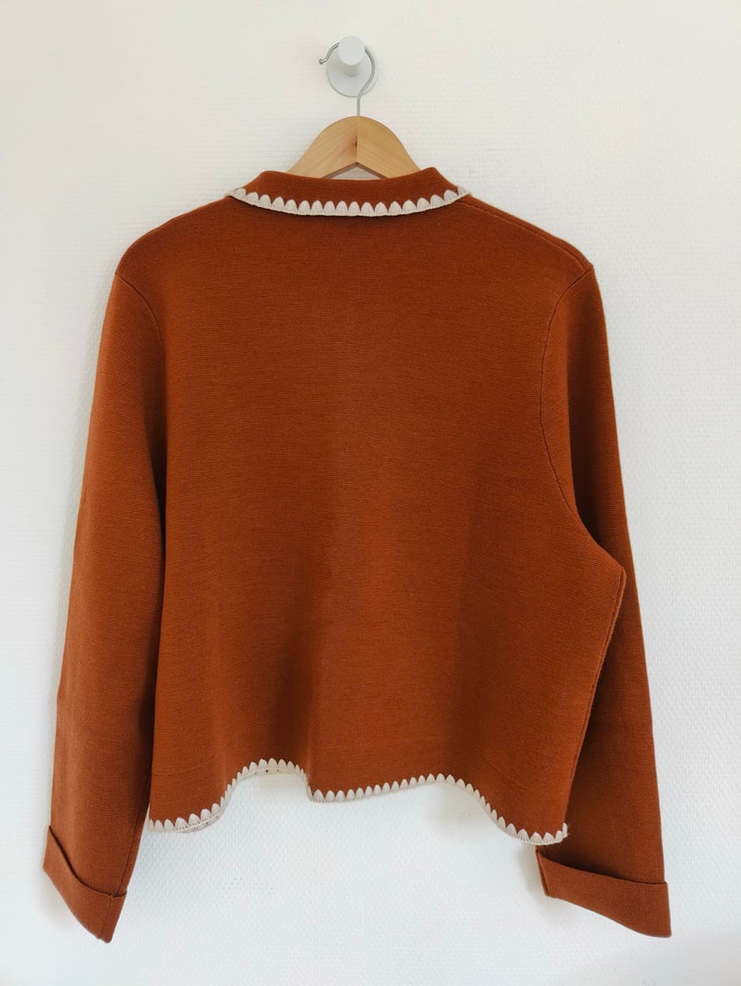 Gilet Sézane en maille côtelée rouille – Taille XXXL — photo 3