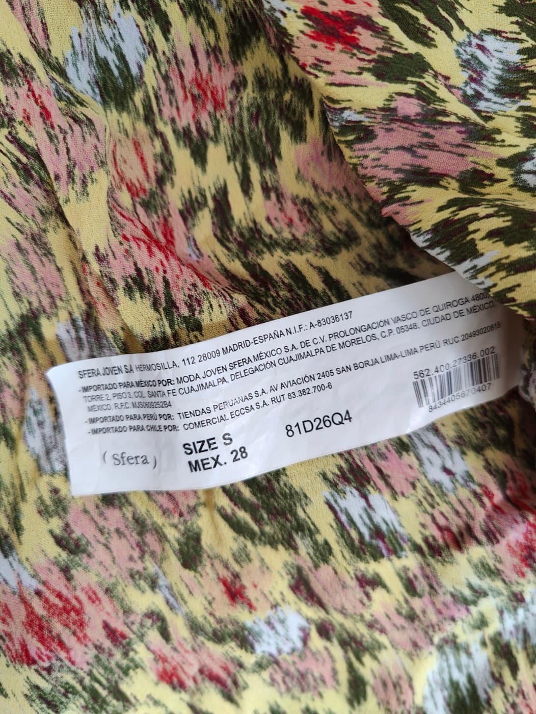 Robe Sfera à imprimé fleuri vert et rose – Taille S — photo 4