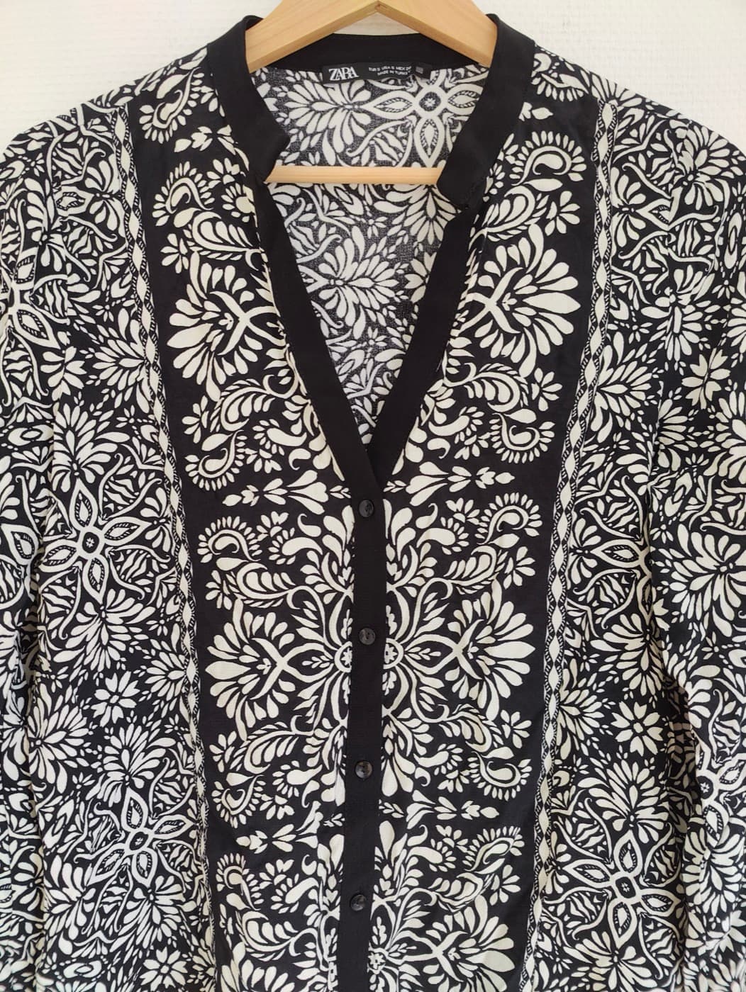 Robe  Zara à imprimé folk noir et blanc – Taille S — photo 2