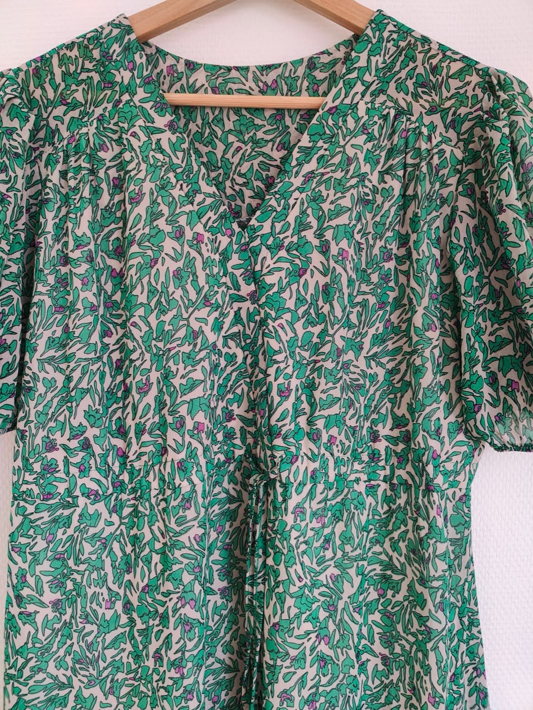 Robe imprimée verte à manches courtes – Taille unique — photo 2