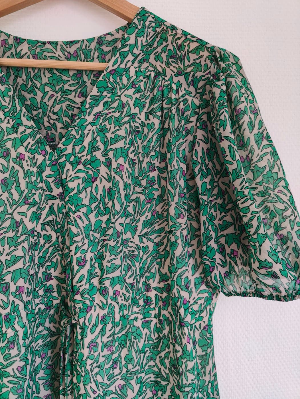 Robe imprimée verte à manches courtes – Taille unique — photo 3