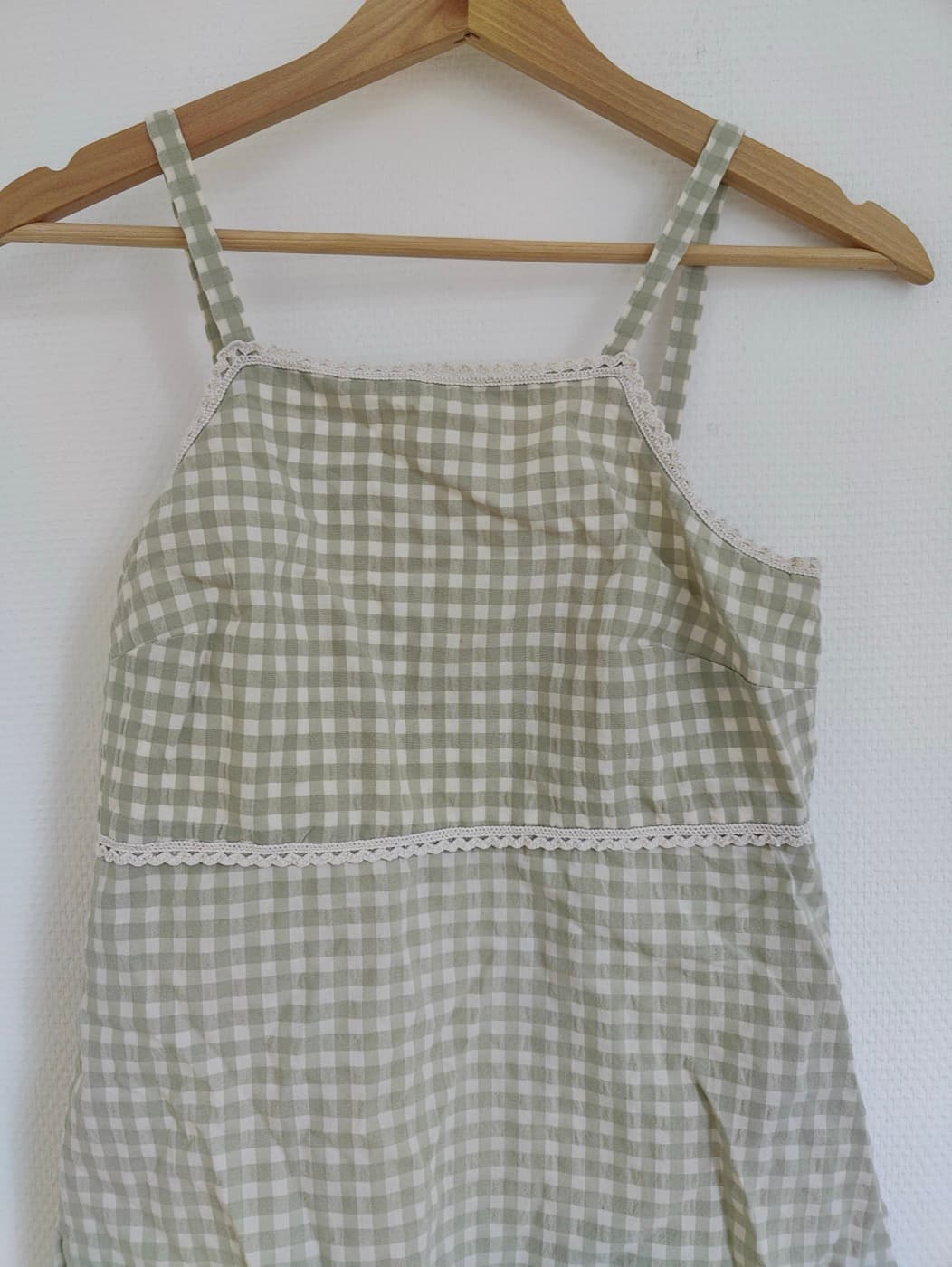 Robe Maggie Sweet à imprimé vichy vert sauge – Taille M — photo 2