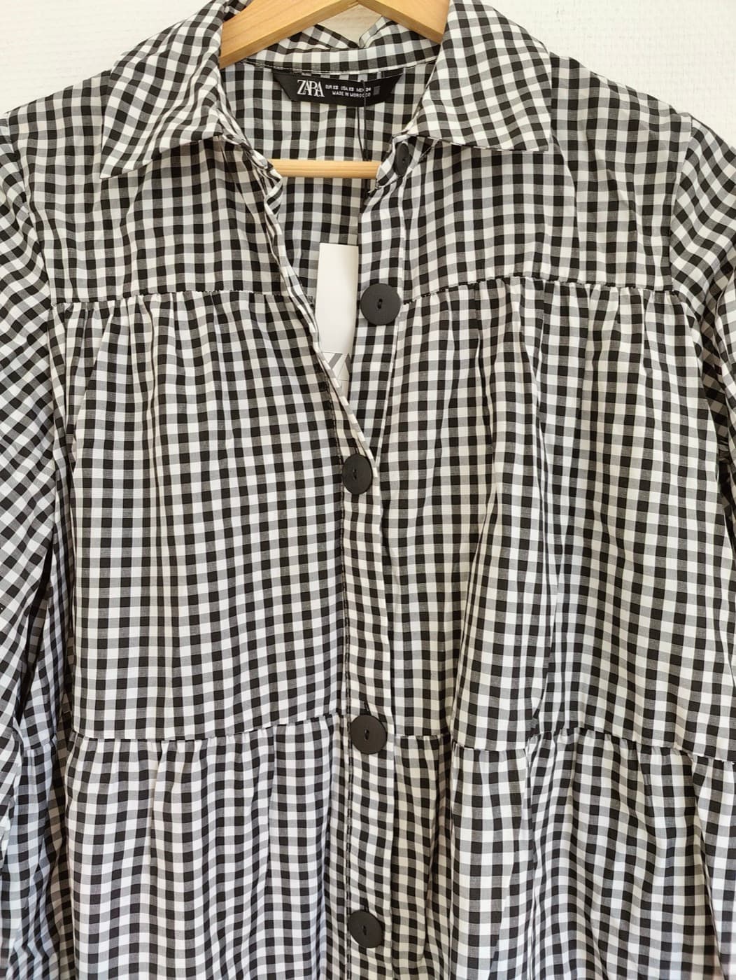 Robe Zara à imprimé vichy noir et blanc – Taille XS — photo 2