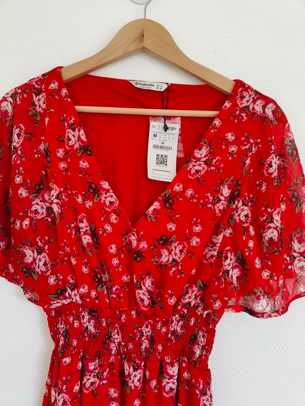 Robe longue Stradivarius à imprimé floral rouge – Taille M — photo 2