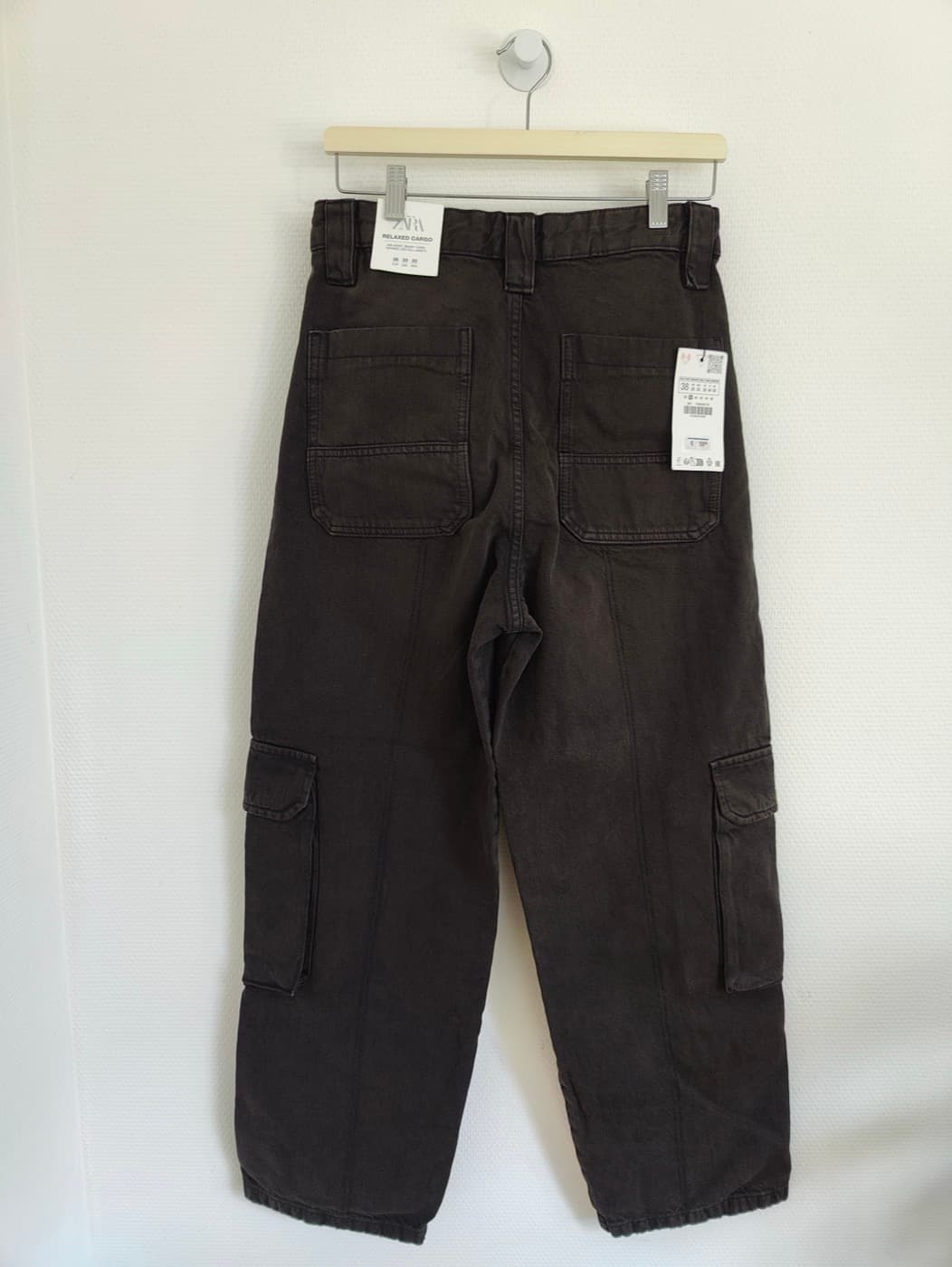 Pantalon Zara cargo en denim noir – Taille 38 — photo 3
