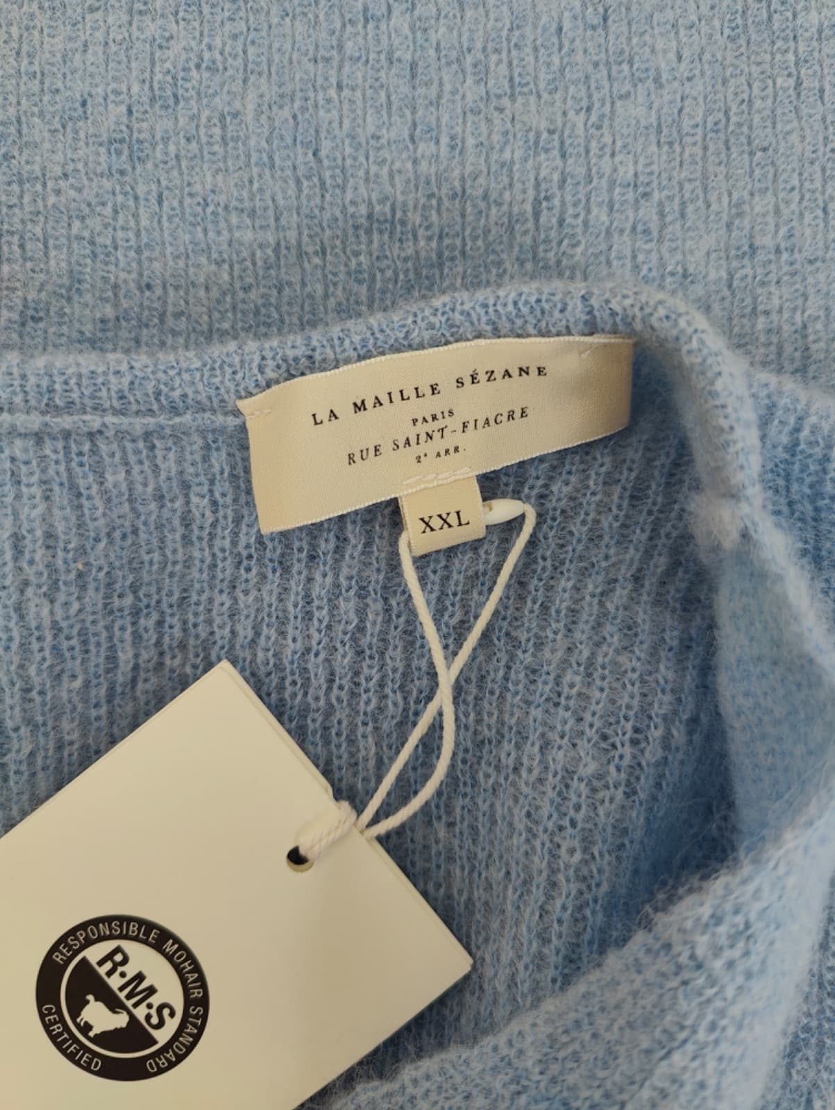 Gilet Sézane en mohair bleu ciel – Taille XXL — photo 5