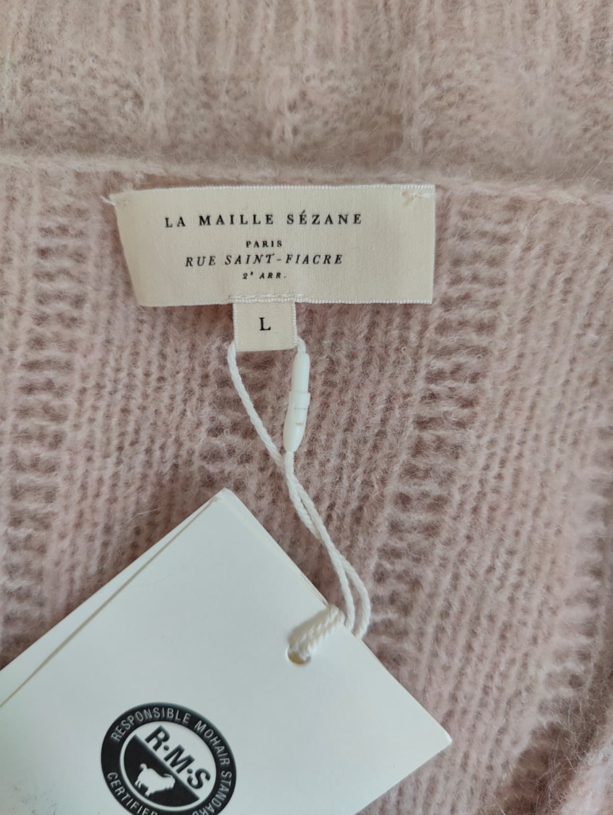 Gilet Sézane en mohair vieux rose – Taille L — photo 5
