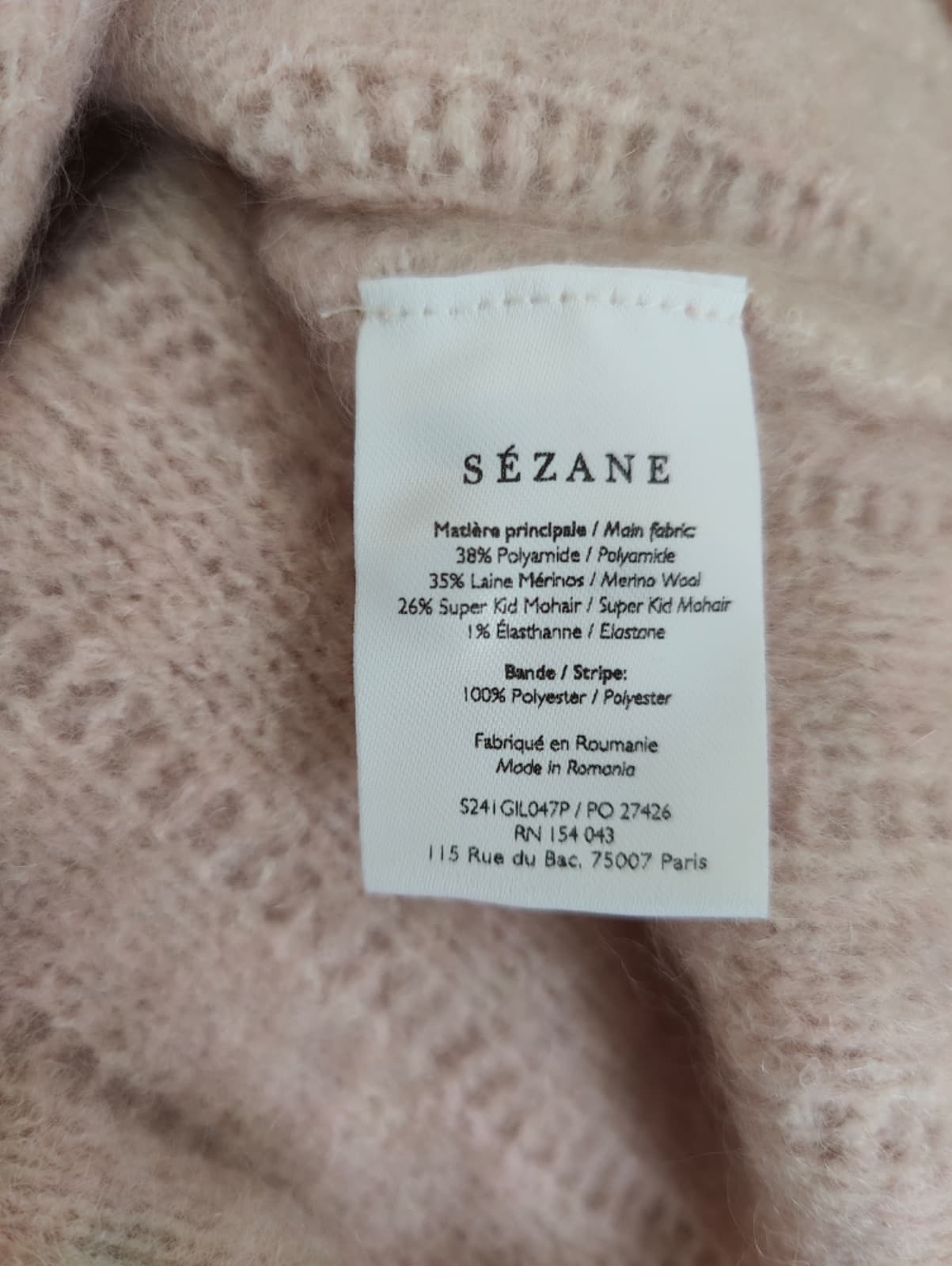 Gilet Sézane en mohair vieux rose – Taille L — photo 6