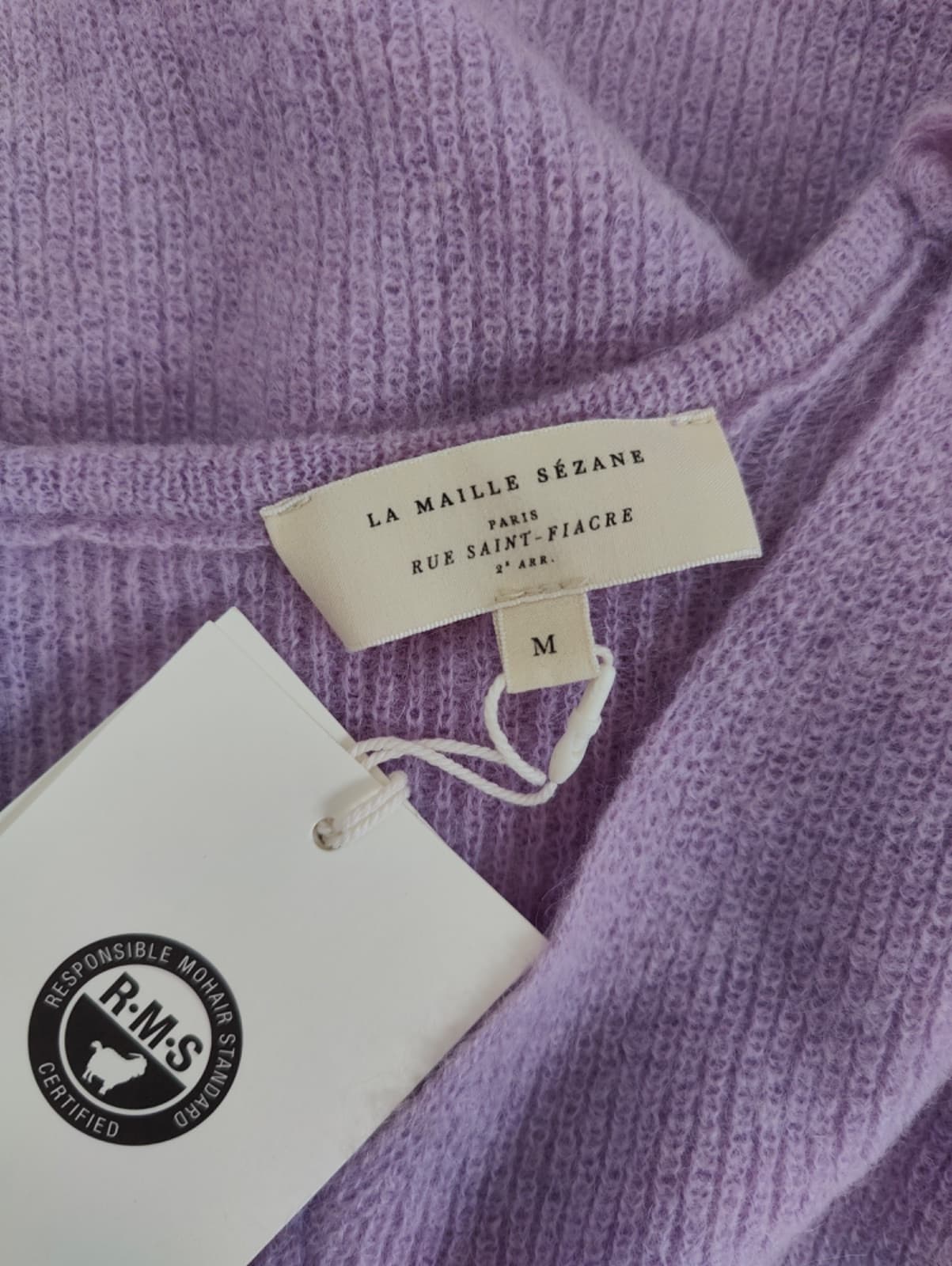 Gilet Sézane en maille douce lilas à col V – Taille M — photo 5