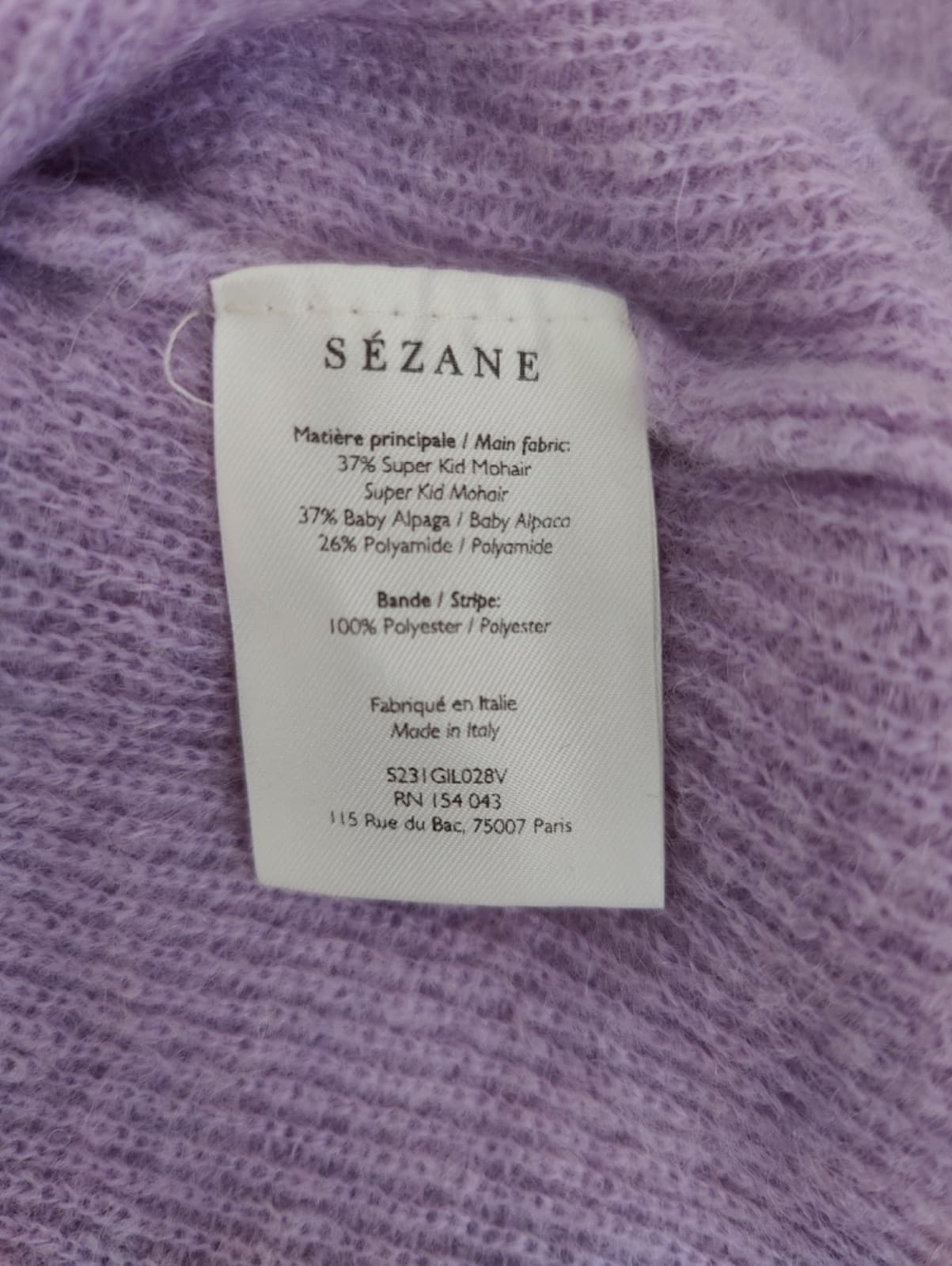 Gilet Sézane en maille douce lilas à col V – Taille M — photo 6