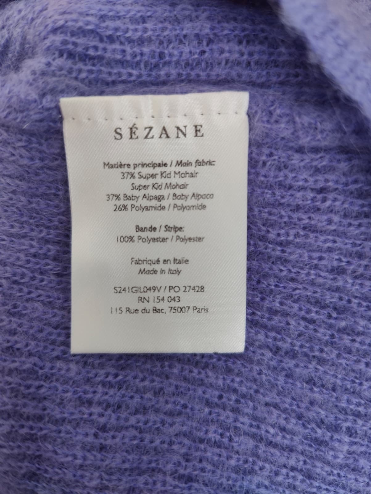 Cardigan Sézane en mohair violet – Taille S — photo 6