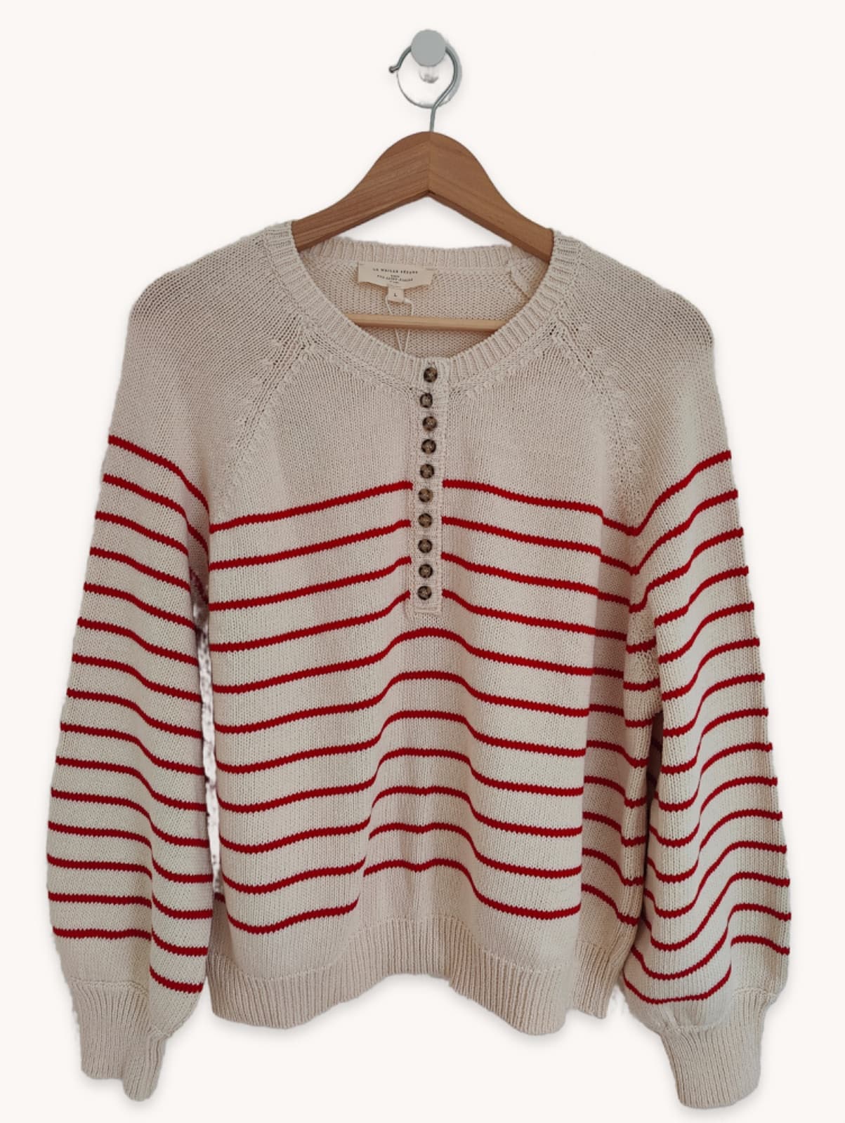 Pull Sézane écru à rayures marinières – Taille L — photo 1