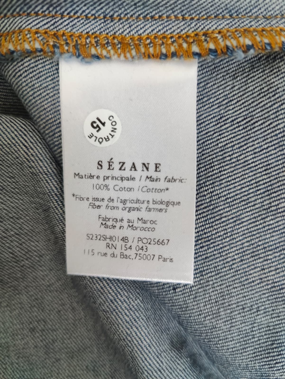 Chemise Sézane en denim à col officier – Taille 34 — photo 5