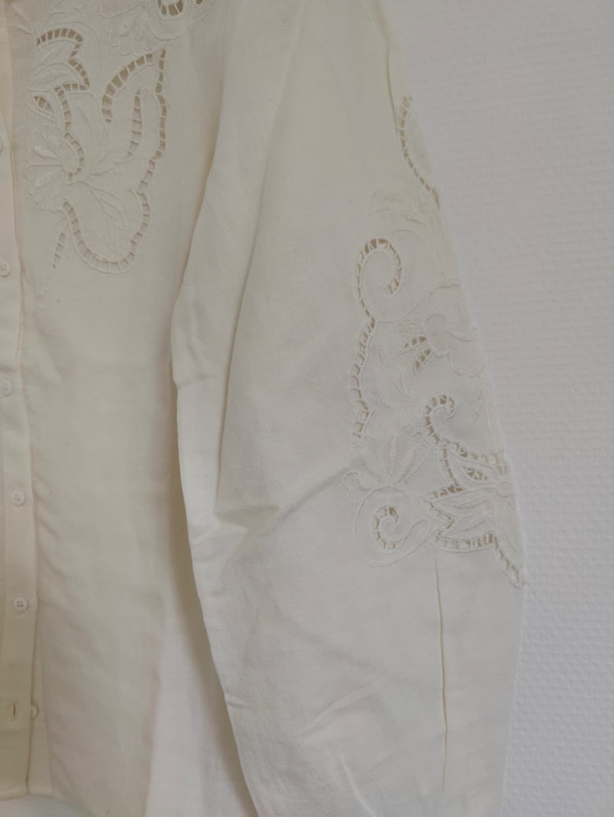 Chemise Sézane brodée écrue à col montant – Taille 38 — photo 3