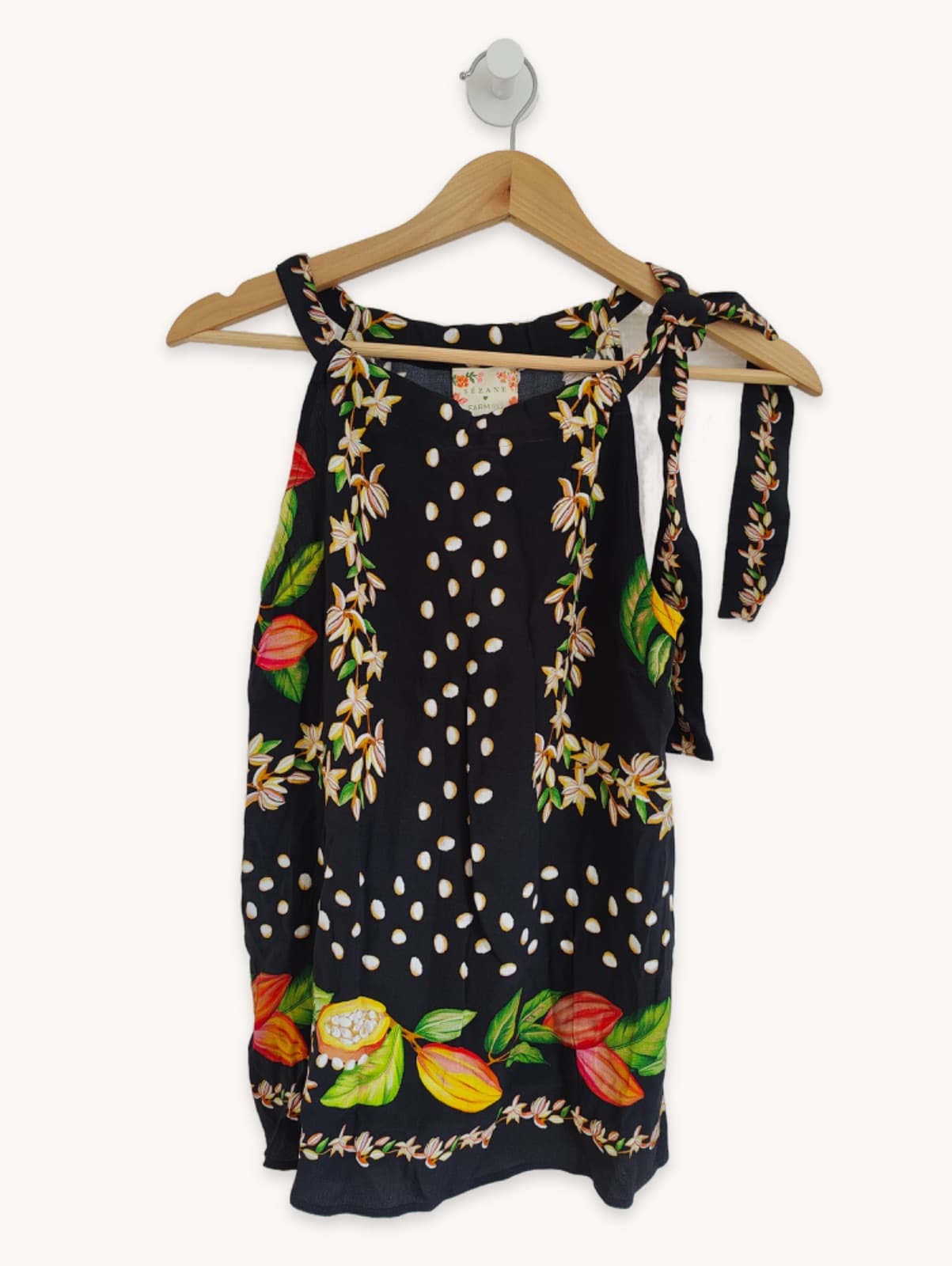 Sézane x FARM Rio Top mit Tropical-Print – Größe 34