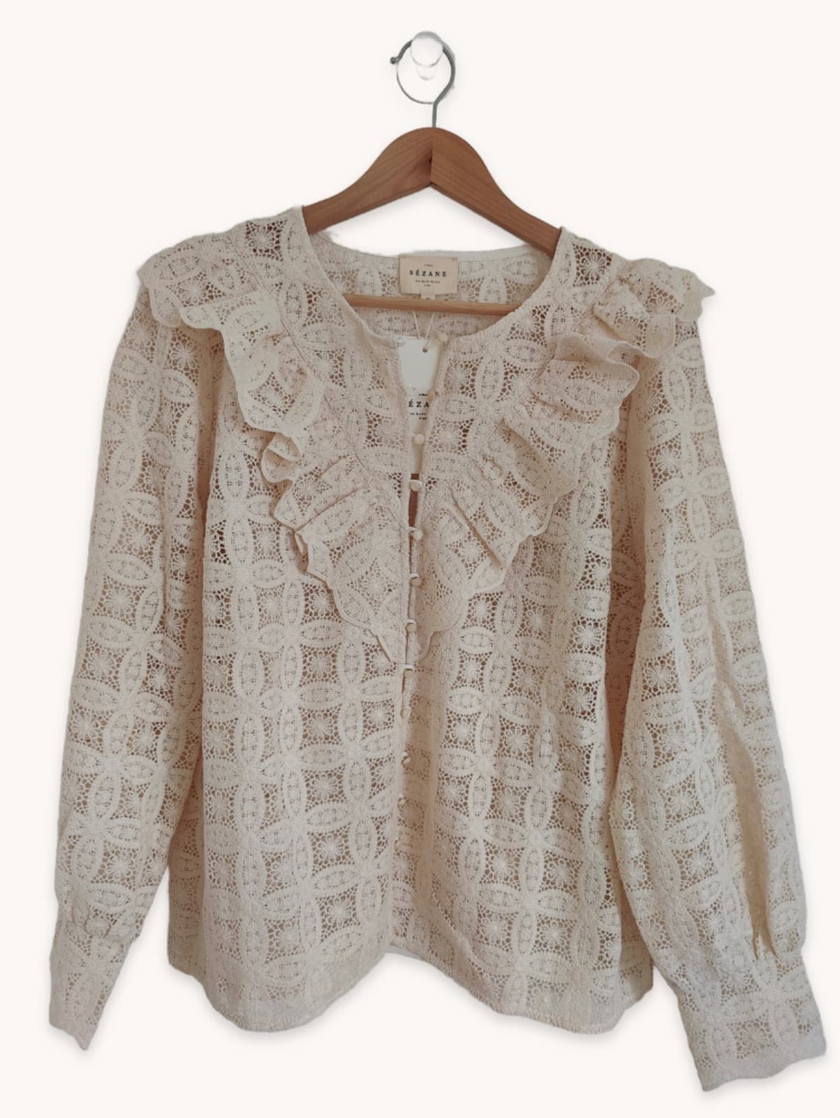 Sézane openwork lace shirt – Size 46