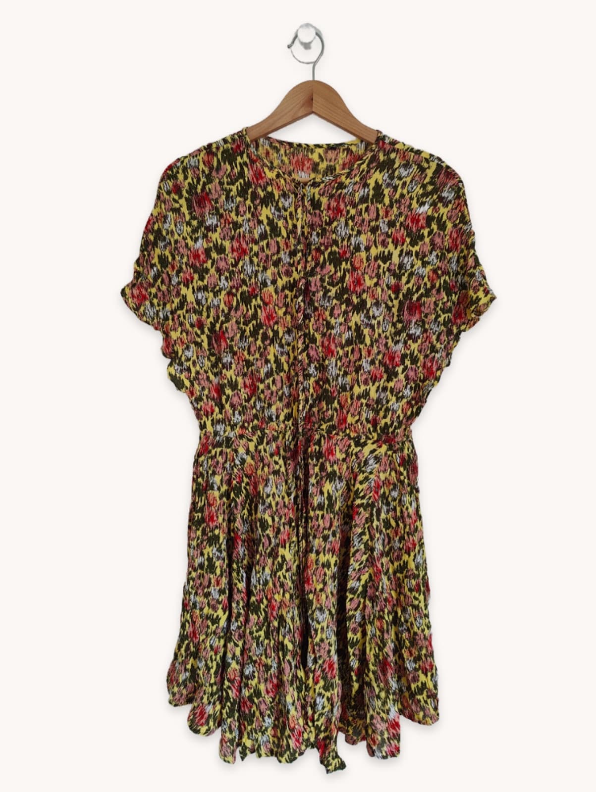 Robe Sfera à imprimé fleuri vert et rose – Taille S — photo 5