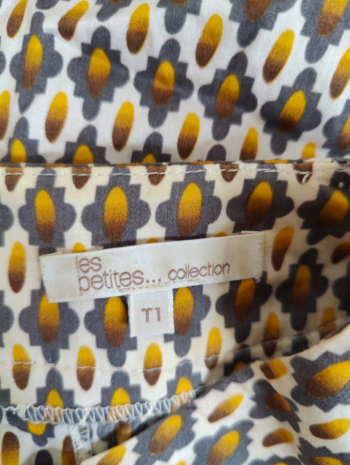 Tunique à imprimé géométrique brun et moutarde – Taille 1 — photo 6