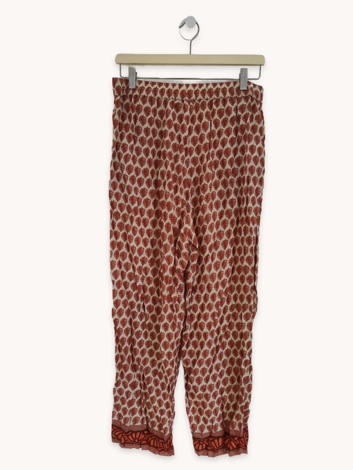 Pantalon Mango à imprimé feuillage écru – Taille L — photo 4