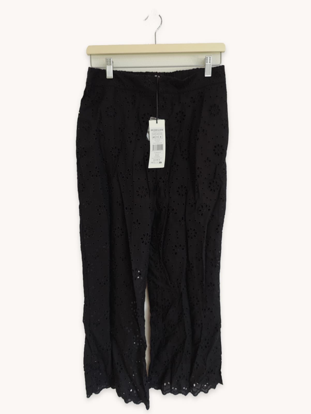 Pantalon Morgan en broderie anglaise noire – Taille 40 — photo 1