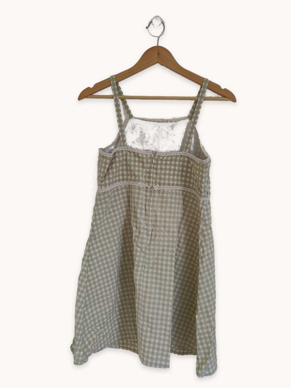 Robe Maggie Sweet à imprimé vichy vert sauge – Taille M — photo 4