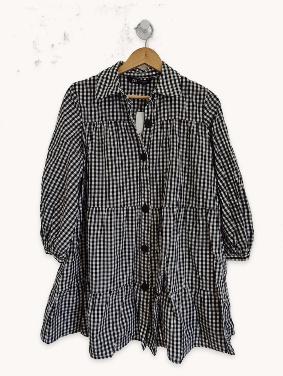 Robe Zara à imprimé vichy noir et blanc – Taille XS — photo 1