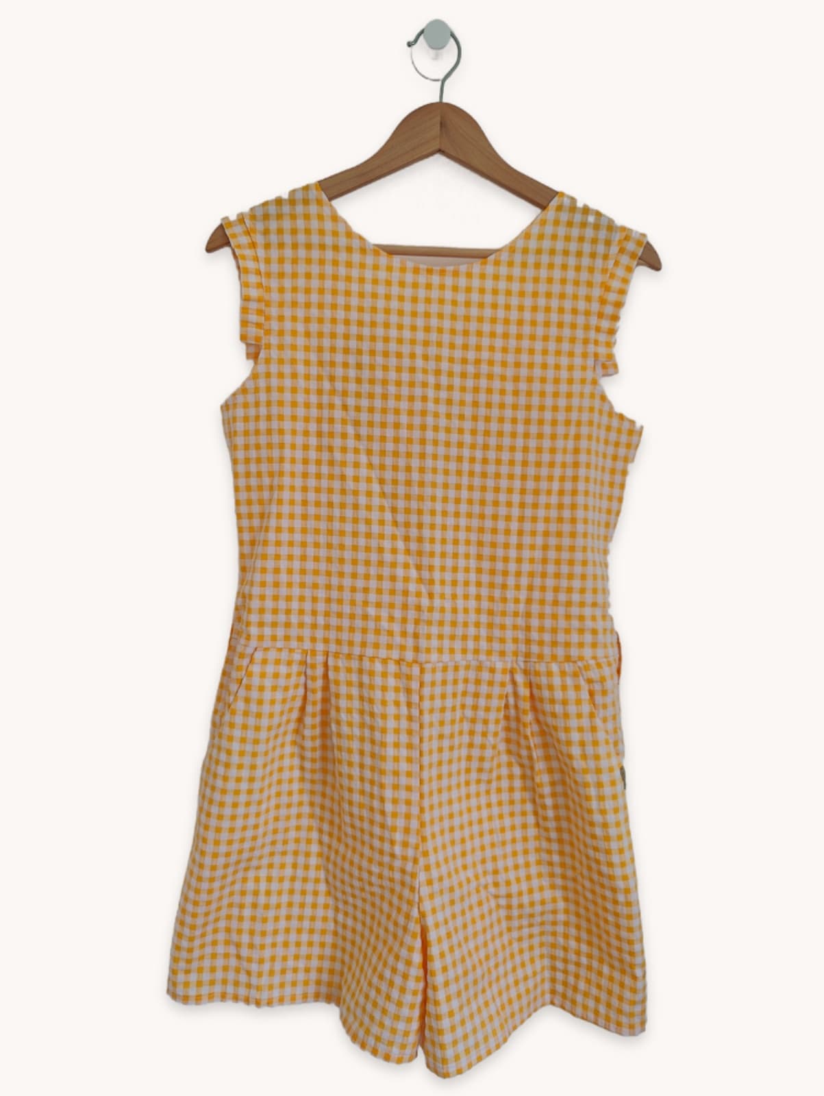 amarillolimon playsuit in yellow and white gingham – Size 4