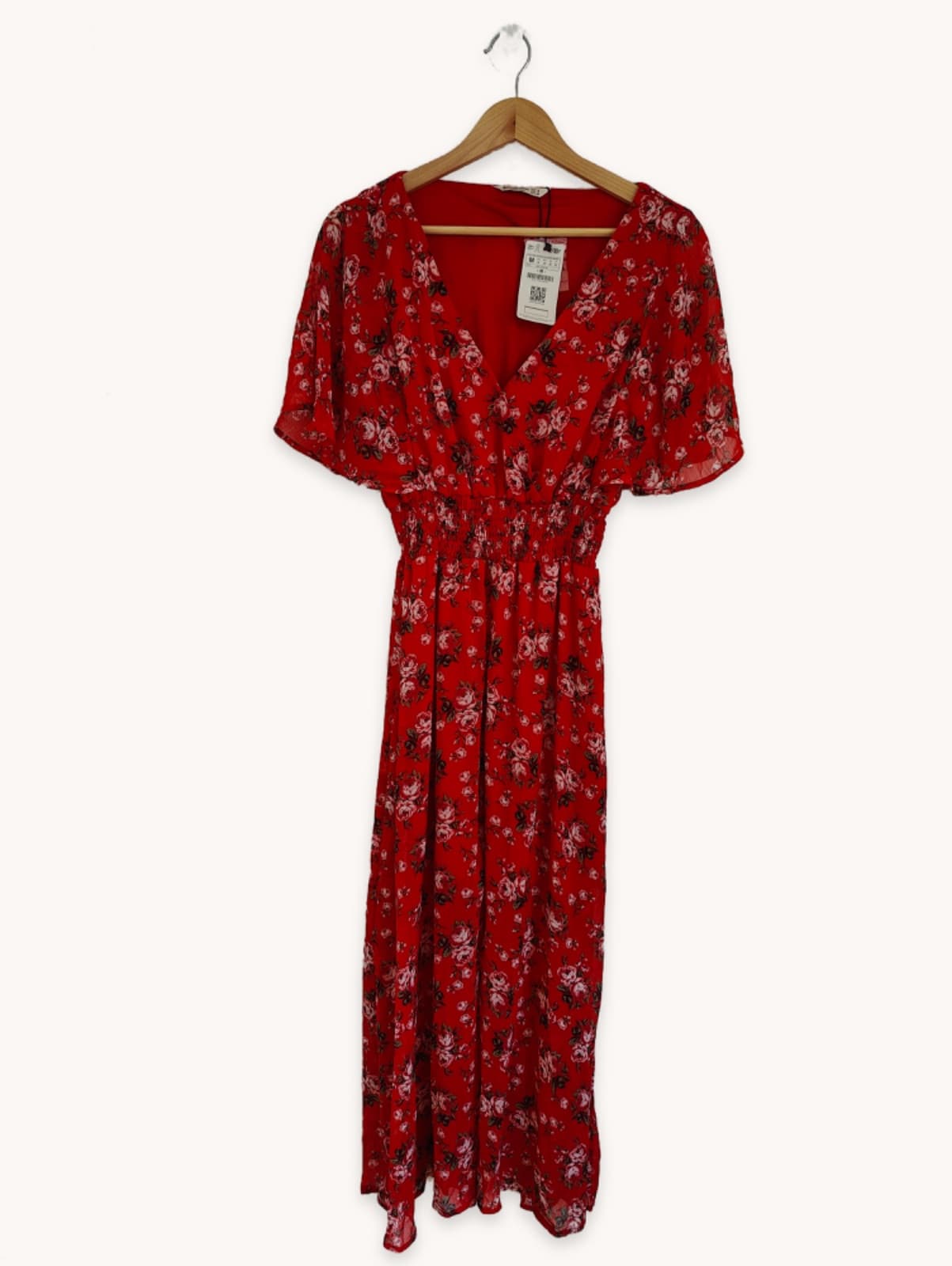 Robe longue Stradivarius à imprimé floral rouge – Taille M — photo 1