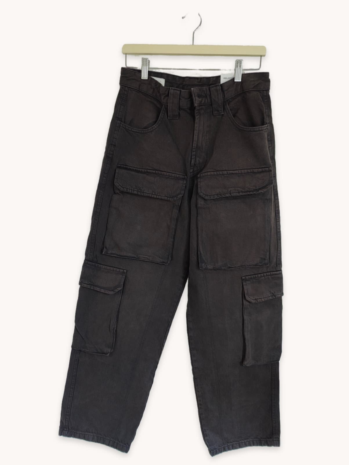 Zara cargobroek van zwart denim – Maat 38