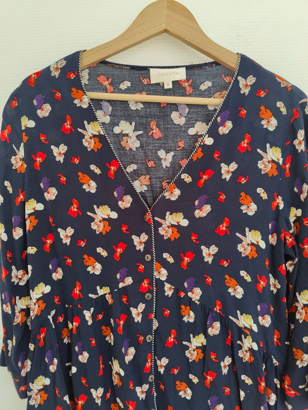 Blouse Grace & Mila à imprimé floral marine – Taille M — photo 2