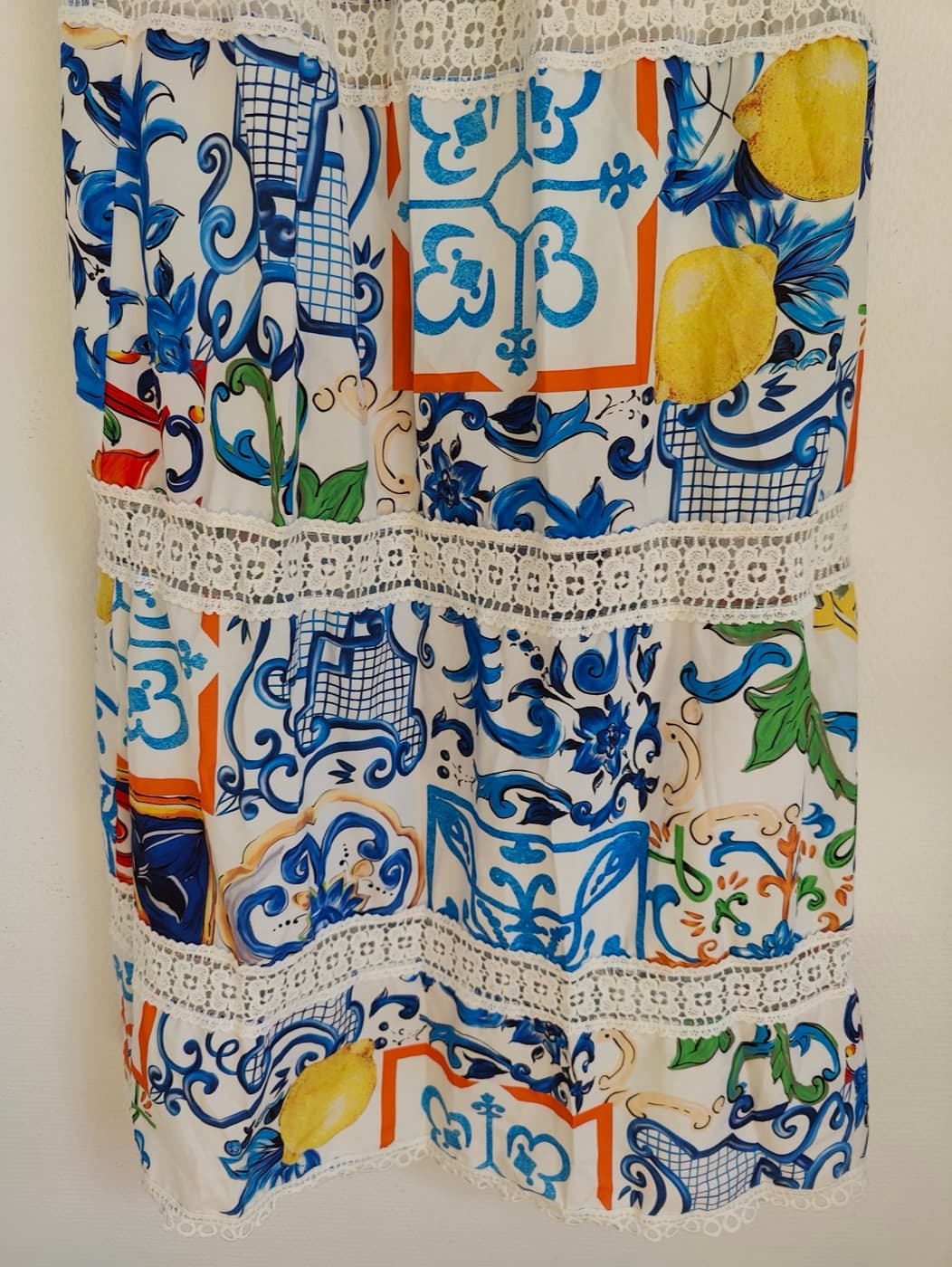 Robe à encolure bardot à imprimé azulejos – Taille M — photo 3