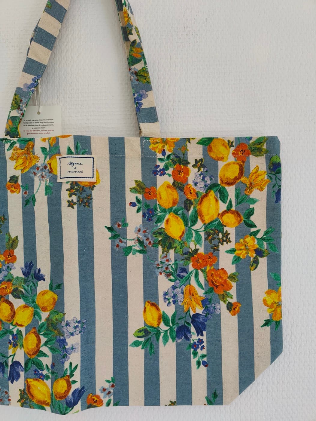 Sac cabas Sézane à rayures et citrons — photo 3