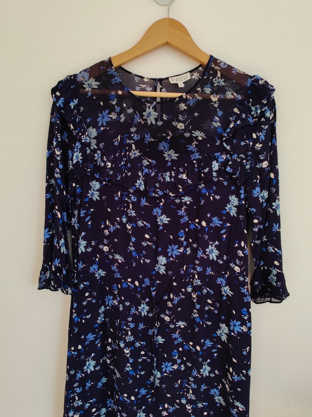 Robe Claudie Pierlot à imprimé floral marine – Taille 36 — photo 2
