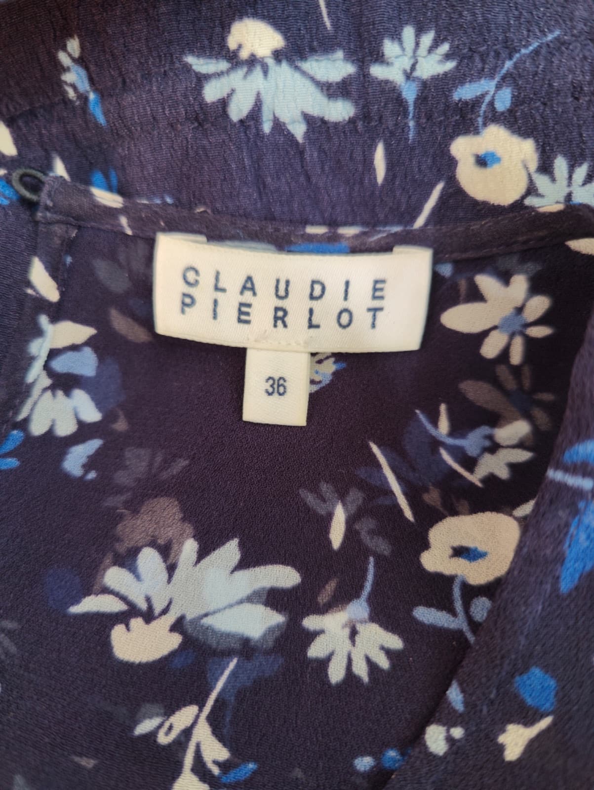 Robe Claudie Pierlot à imprimé floral marine – Taille 36 — photo 4