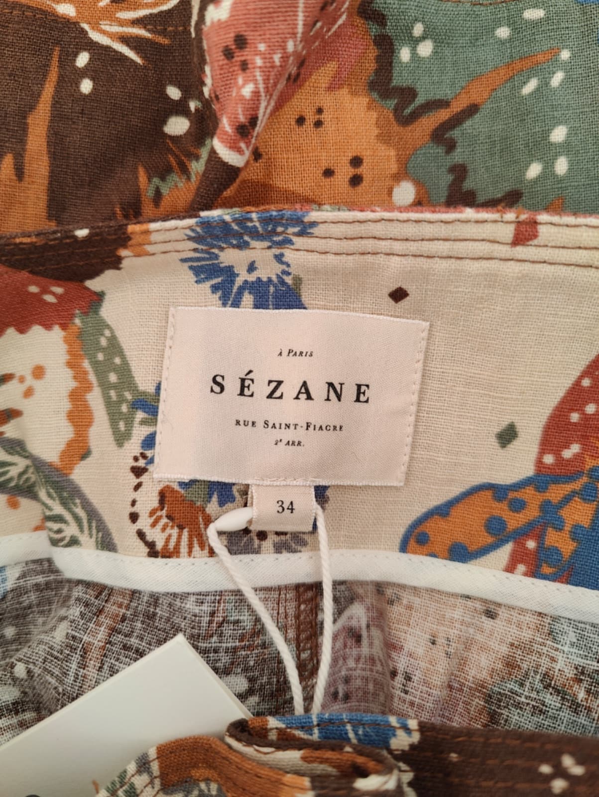 Jupe Sézane en lin à imprimé batik – Taille 34 — photo 5