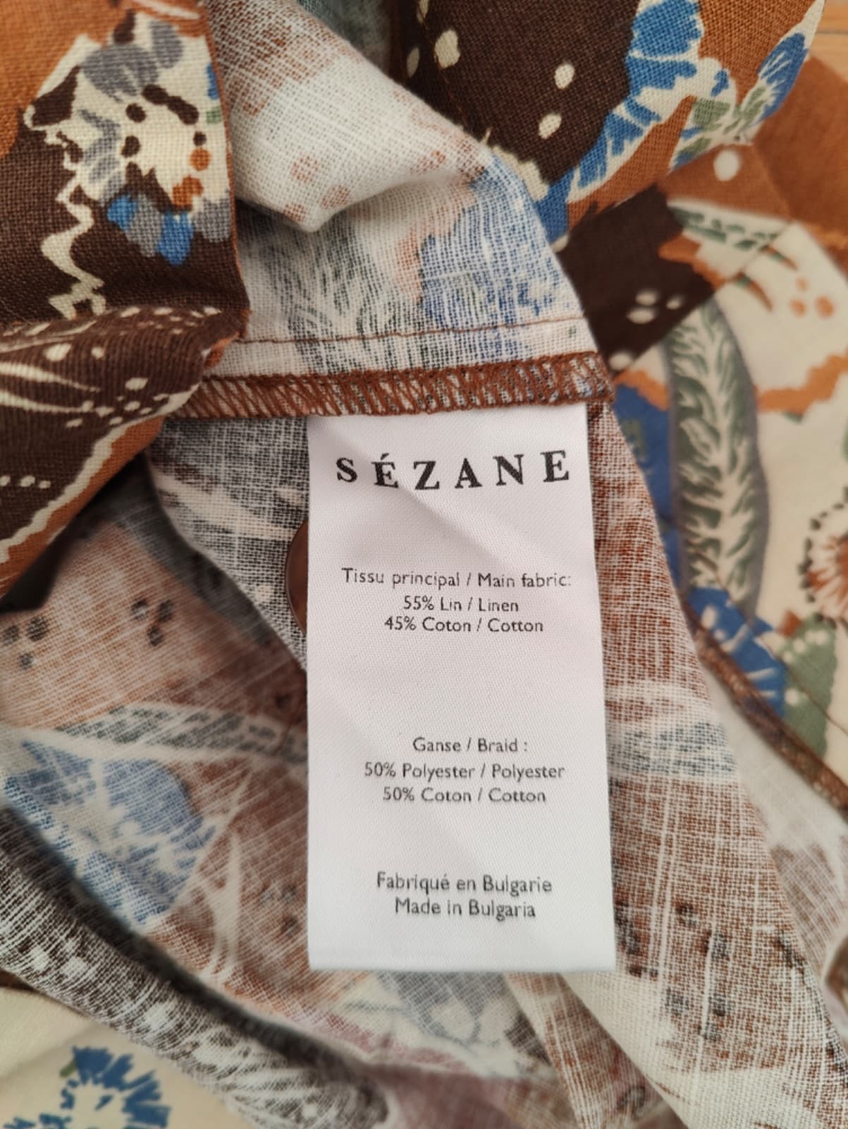 Jupe Sézane en lin à imprimé batik – Taille 34 — photo 6