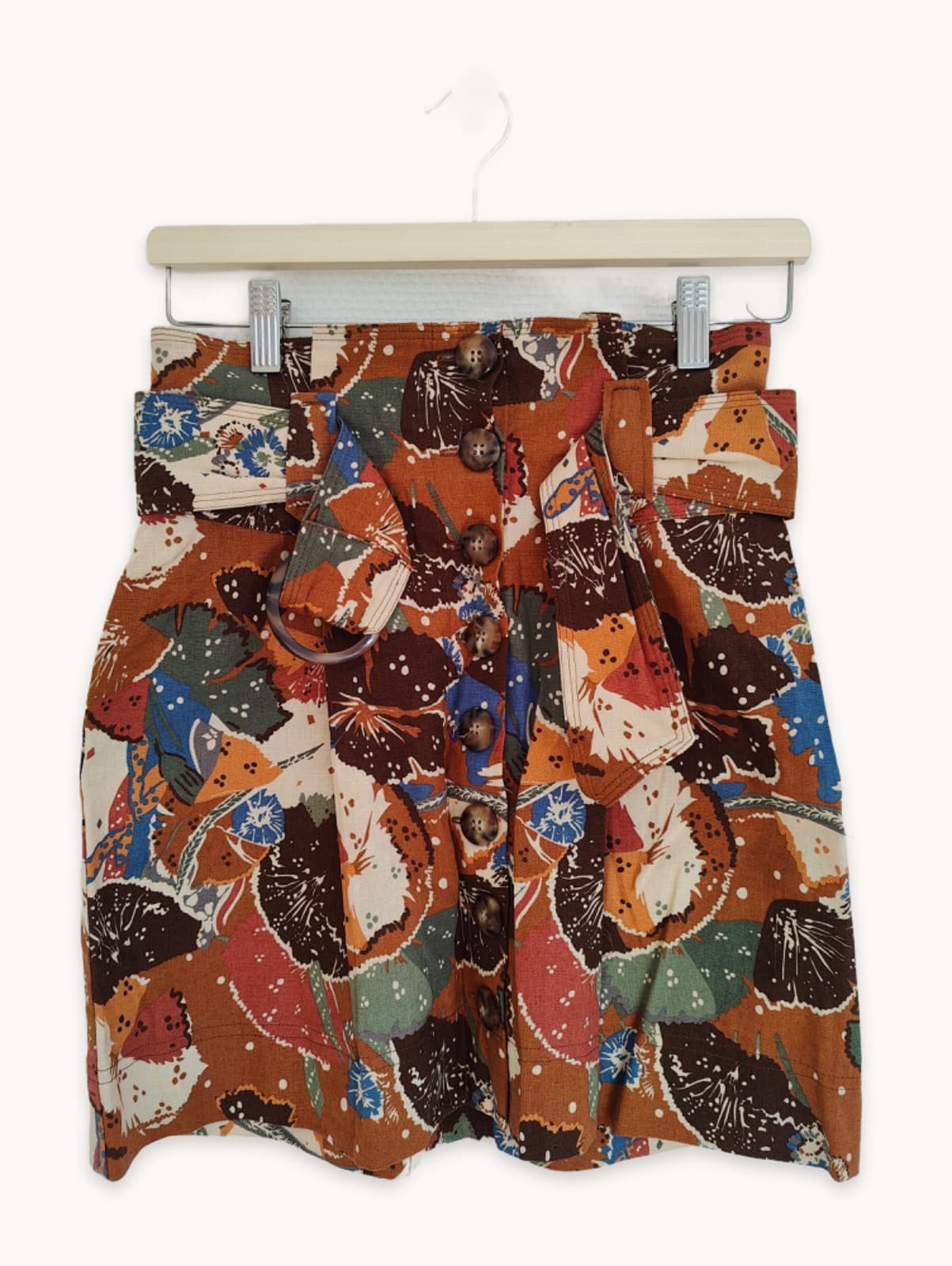 Sézane linen skirt with batik print – Size 34