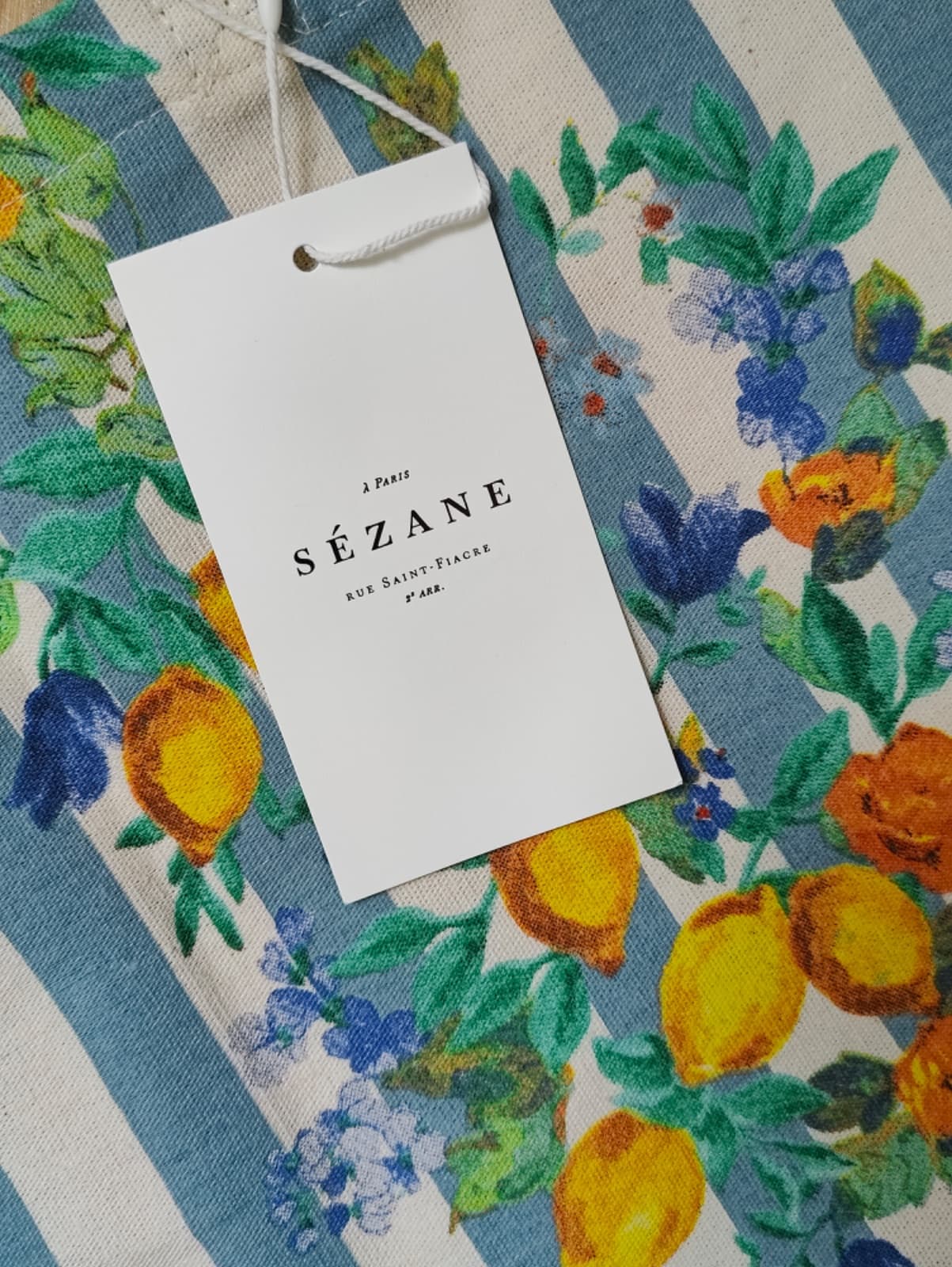 Sac cabas Sézane à rayures et citrons — photo 5