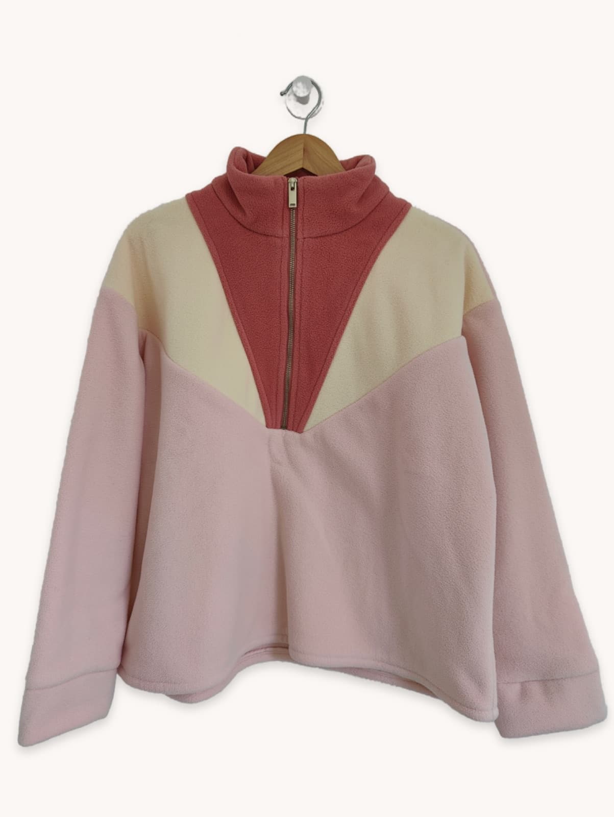 Polaire Sézane colorblock rose – Taille 46