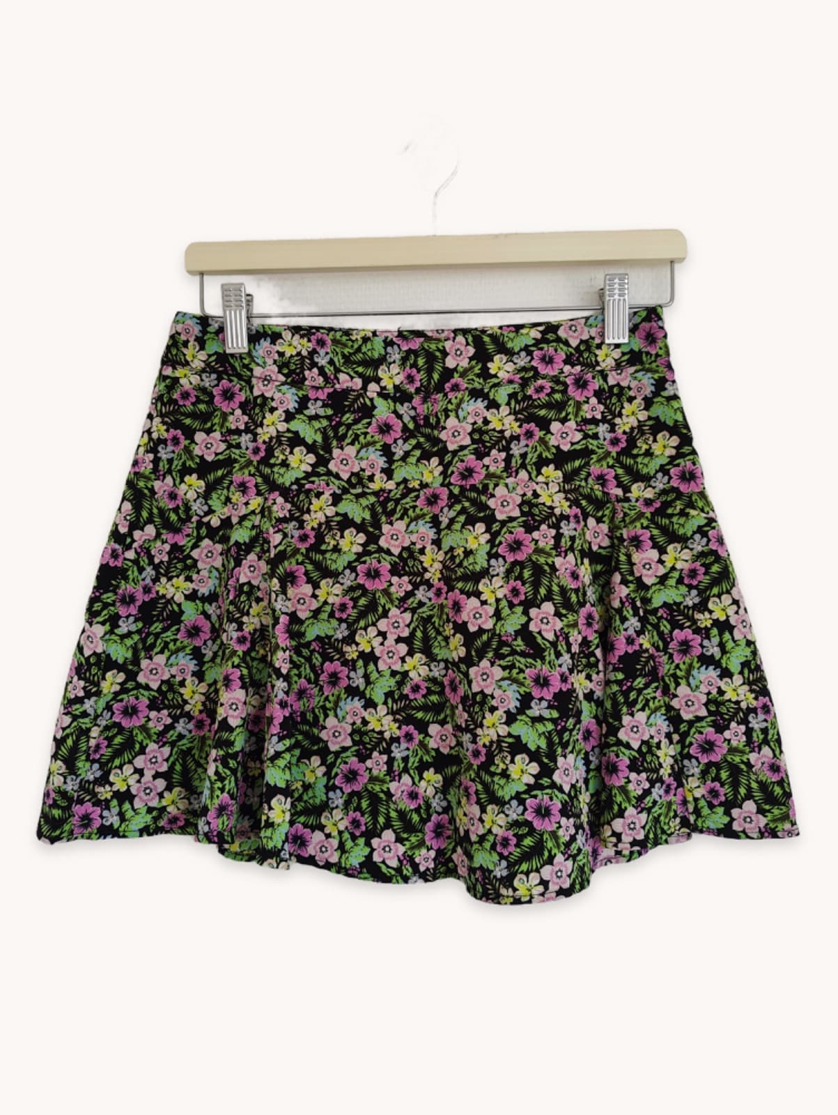 Zara skater skirt with tropical print – Size M