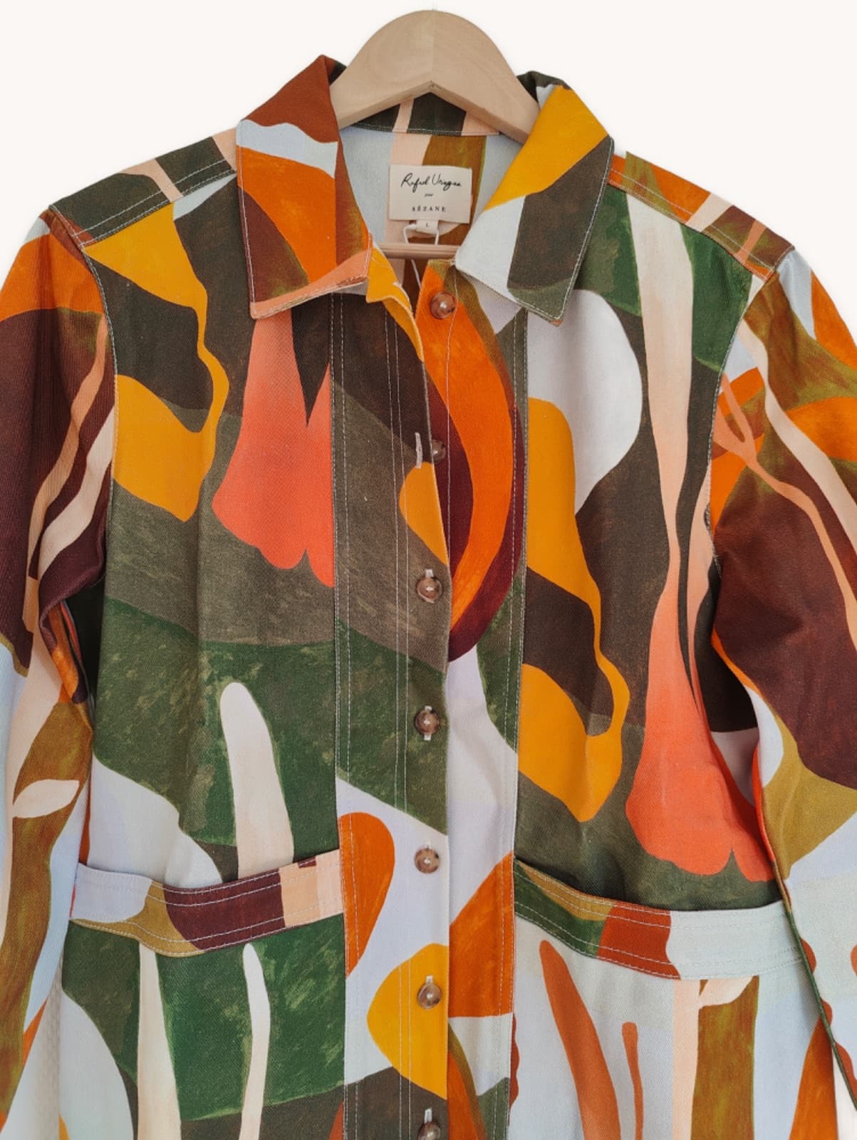Casaco multicolor Sézane x Rafael Uriegas – Tamanho L